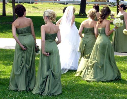 Bridesmaids Adjusting Their Underwear