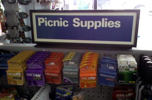 Condoms Sold In The Picnic Supplies Isle