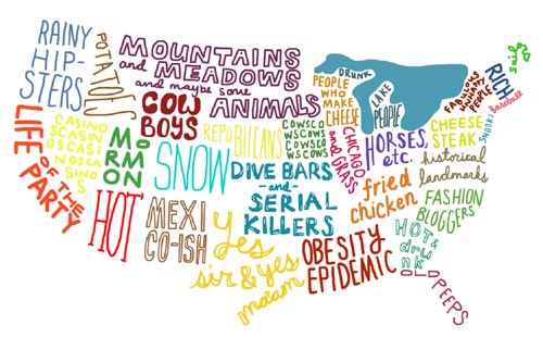 US States Stereotypes Map