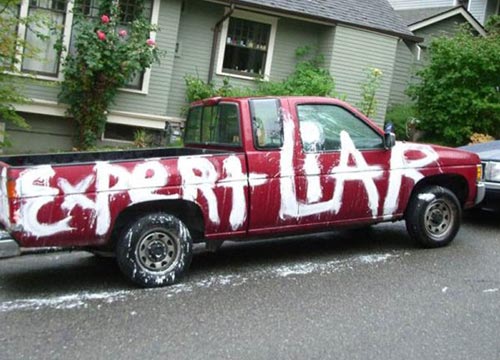 Expert Liar Painted On A Truck