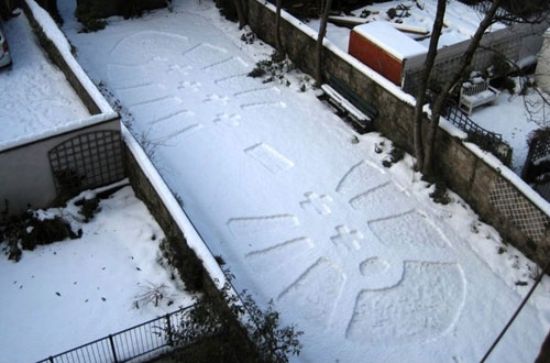 Giant Footprint In The Snow