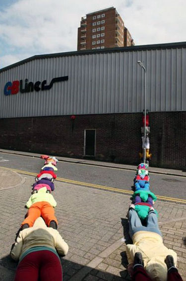 Bizarre Human Chain