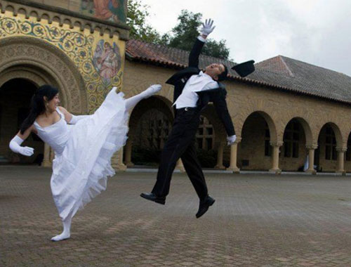 Martial Arts Wedding Photo