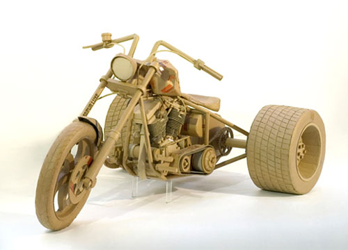 Cardboard Motorcycle Sculpture