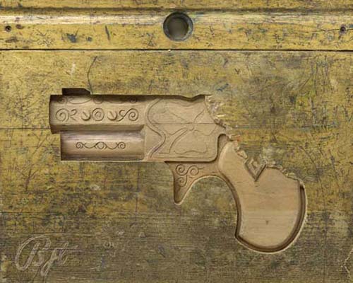 Wood Carved Gun