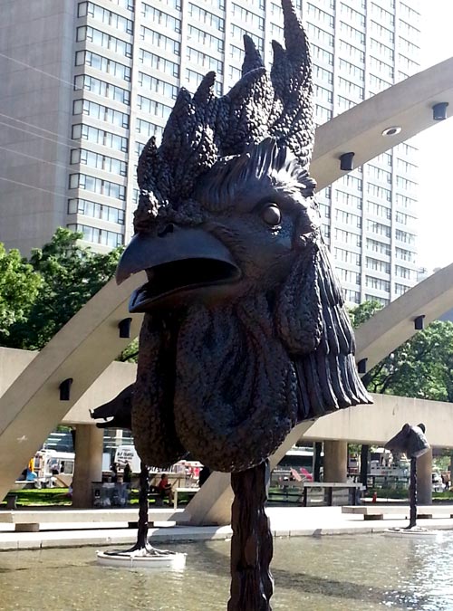 Bronze Zodiac Rooster Head
