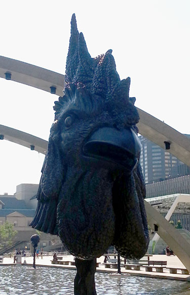 Zodiac Rooster Head Sculpture