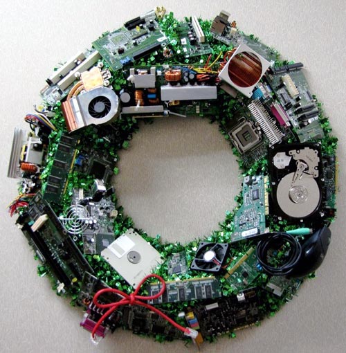 E-Waste Christmas Wreath