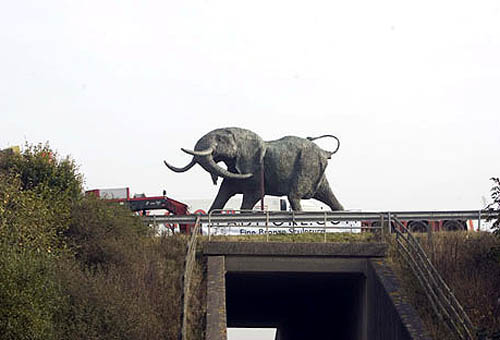 Life-Size Elephant Sculpture On The M25