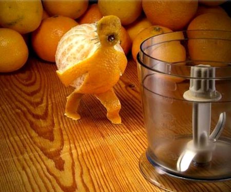 Orange Peel Carrying Orange To The Juicer | Art Carving