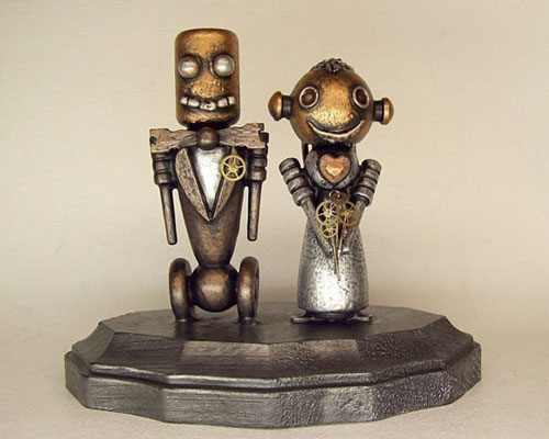 Robots Wedding Cake Topper