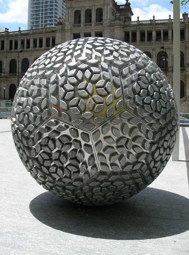 Sphere of Vegetable Steamers Public Sculpture Installation In Brisbane, Australia