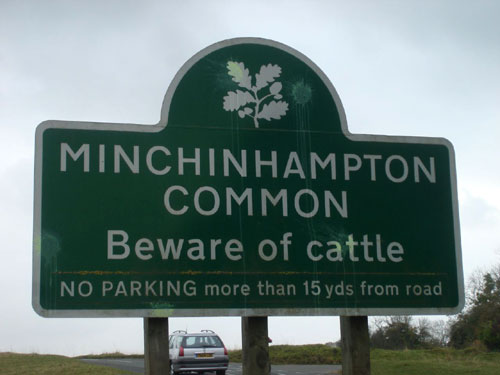 Beware of Cattle Sign | Minchinhampton Common, UK