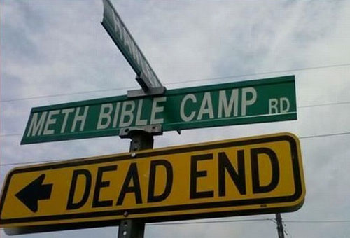 Meth Bible Camp Sign