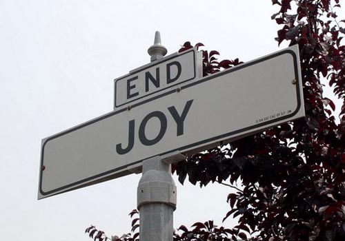 End of Joy Street Sign