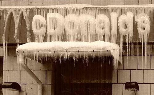 Frozen McDonalds Sign