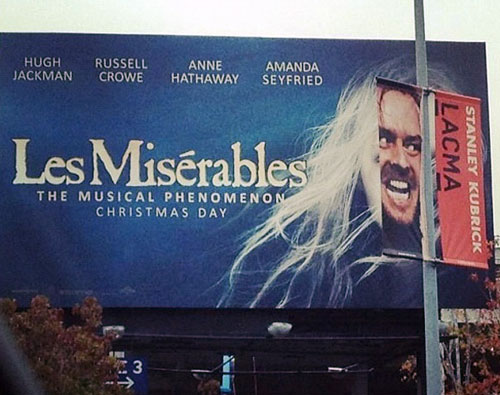 Movie Billboards Shining Over Les Miserables