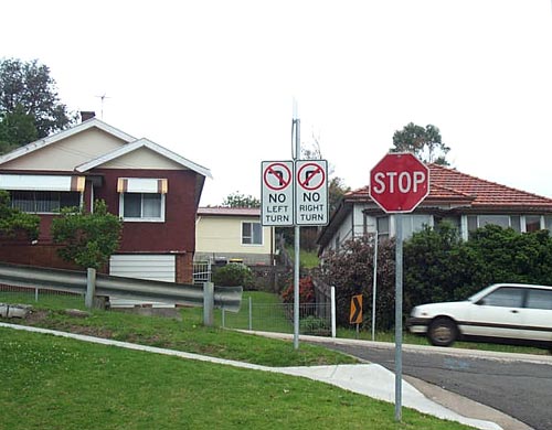 No Left or Right Turn Signs