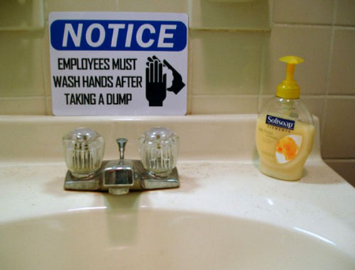 Employees Must Wash Hands Sign