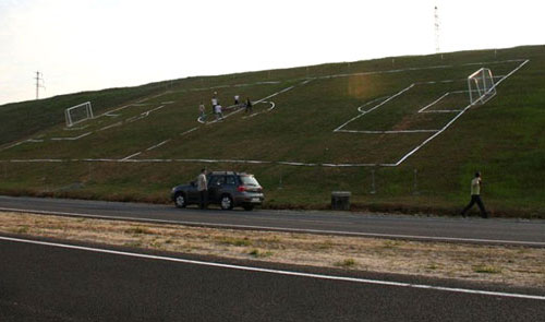 Soccer Field On A Hill