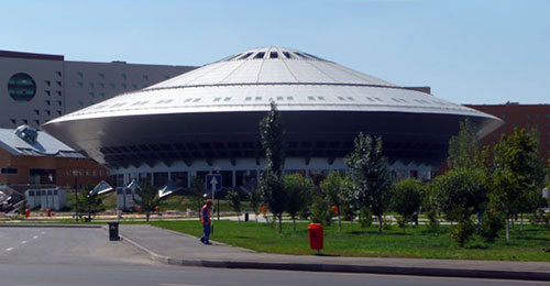 The Circus Arena Shaped Like A Flying Saucer In Astana, Kazakhstan