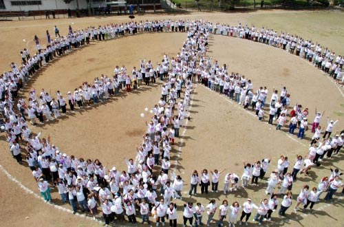 Standing Together To A Make Peace Sign
